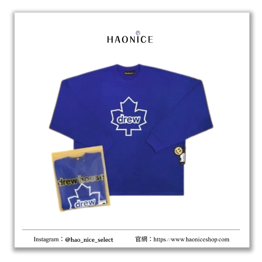 【HAO NICE】超強聯名🔥DREW HOUSE x Maple Leafs楓葉logo長袖 長T 大學T 加拿大🇨🇦