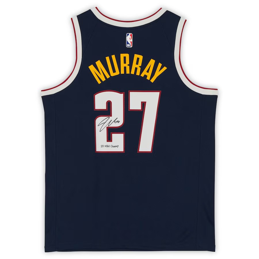 Jamal Murray Denver Nuggets Autographed 2023 NBA Finals Champions Navy Nike Icon Edition Swingman Jersey with "23 NBA Champ" Inscription