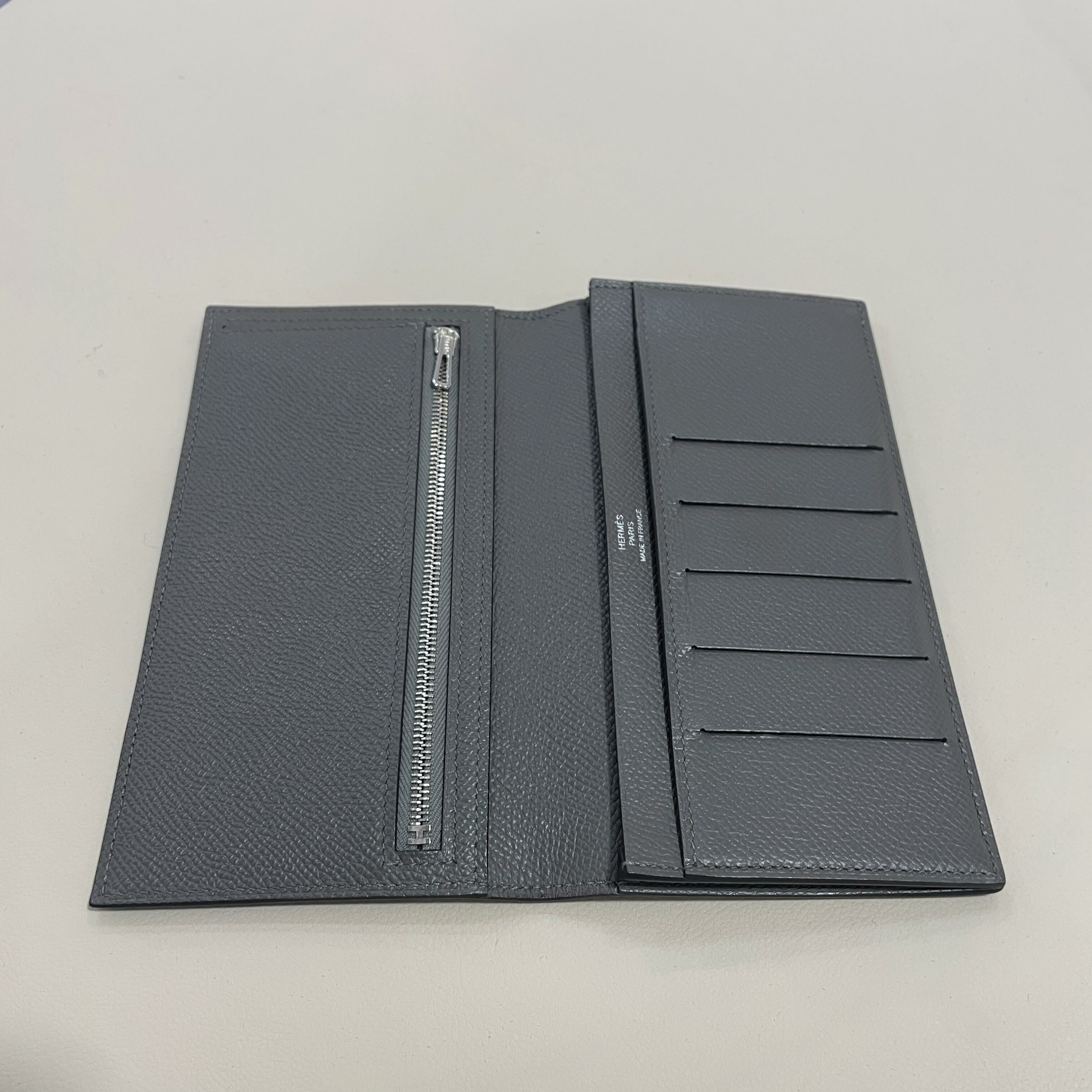 99%NEW 二手HERMES長銀包 0L積雨雲灰EPSOM皮 H083823CK #男女同款 #香榭站正品