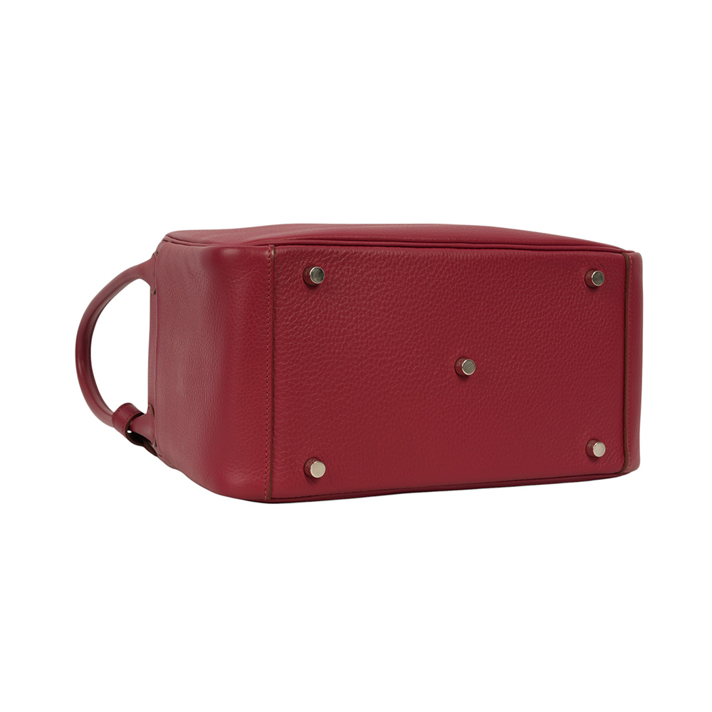 【HERMES】銀釦 TC皮 Lindy 30cm(寶石紅) 方框O X 211 A