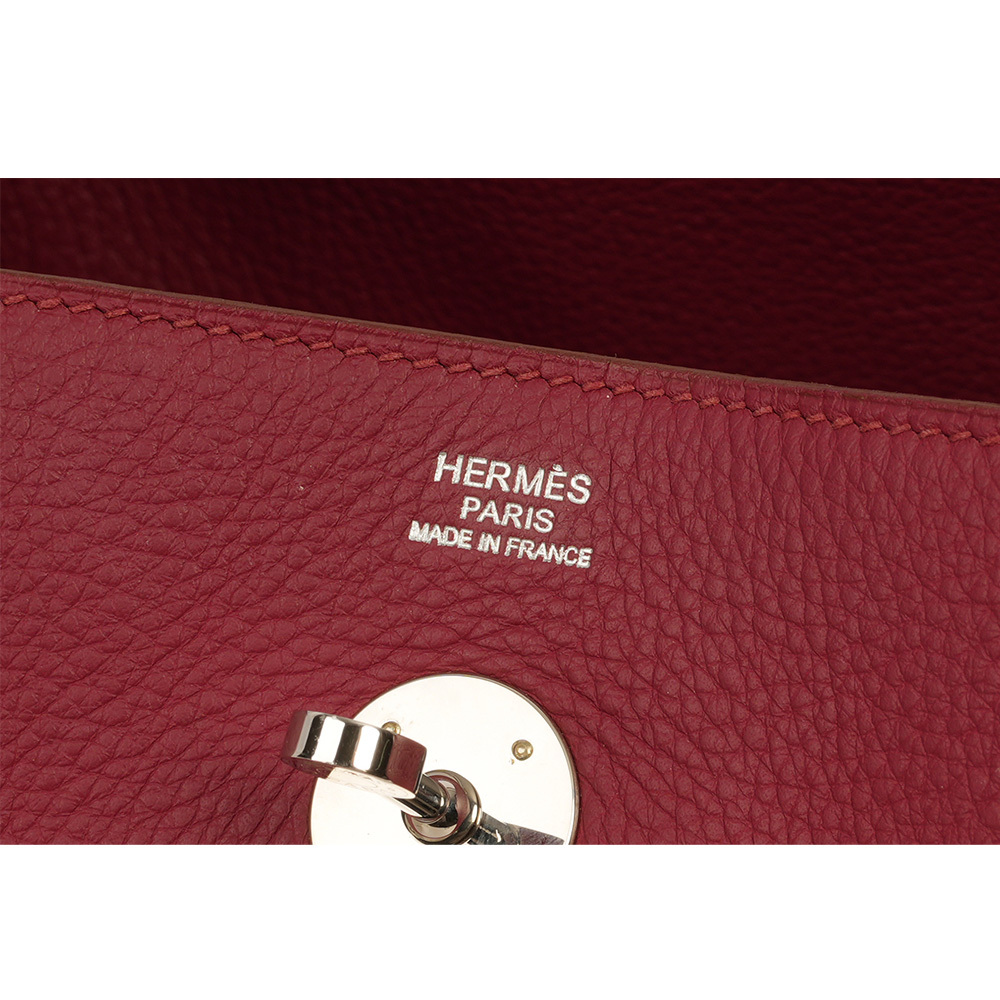 【HERMES】銀釦 TC皮 Lindy 30cm(寶石紅) 方框O X 211 A