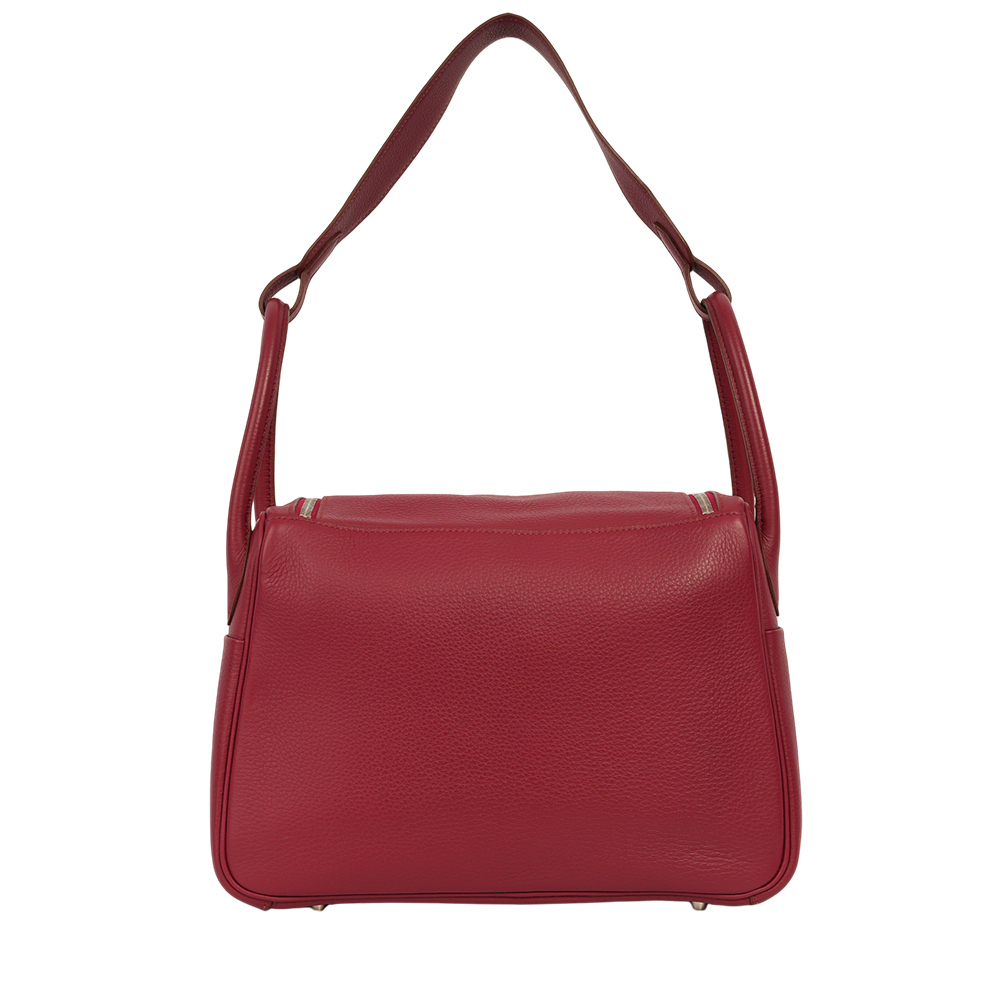 【HERMES】銀釦 TC皮 Lindy 30cm(寶石紅) 方框O X 211 A
