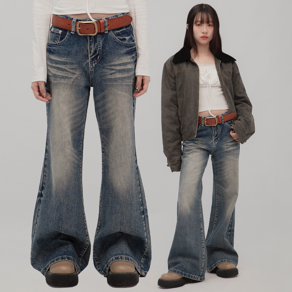 低腰牛仔喇叭褲