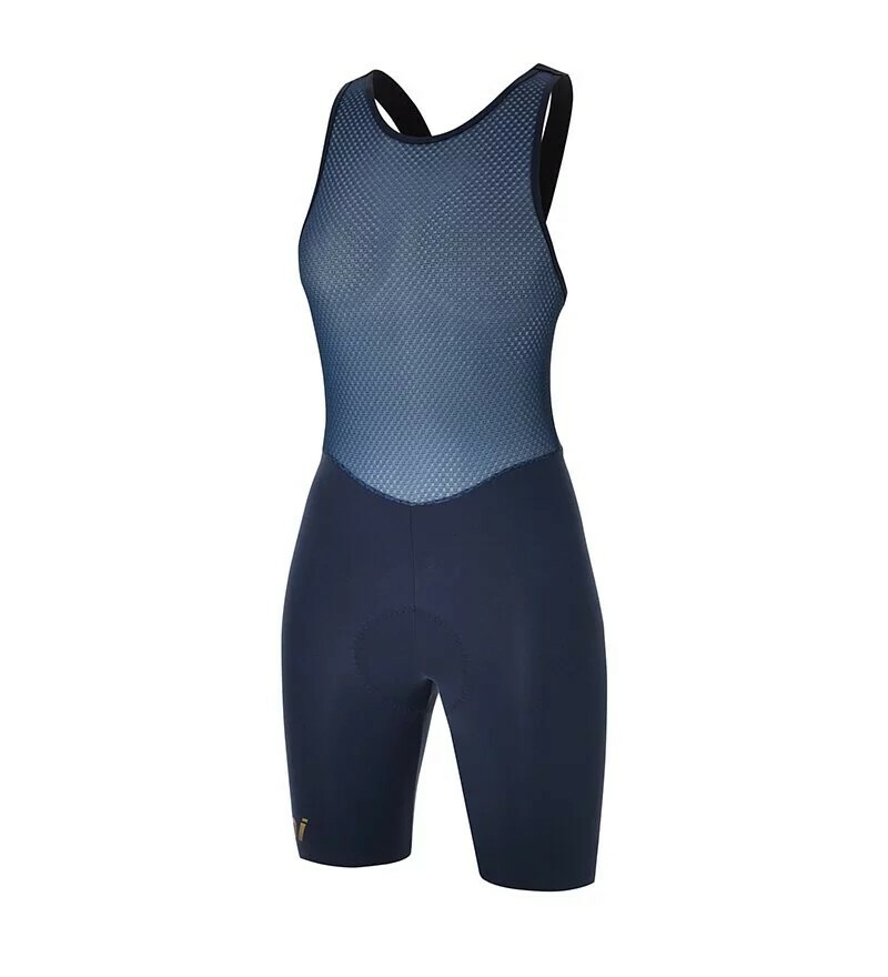 【Santini】獨特 女性吊帶短褲-海軍藍〔C3W墊子〕