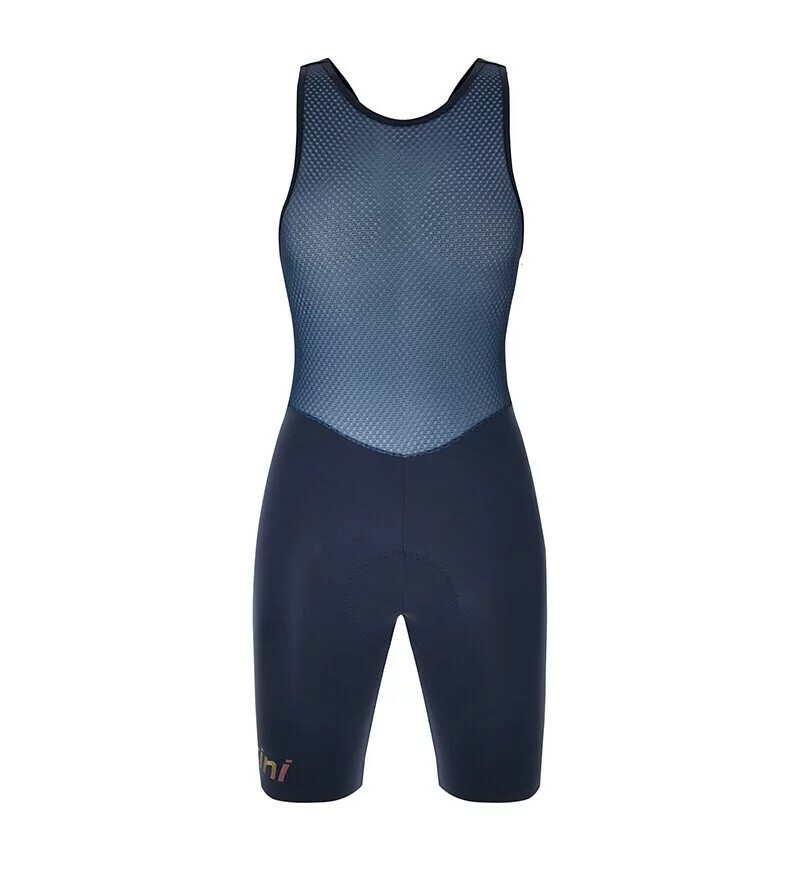 【Santini】獨特 女性吊帶短褲-海軍藍〔C3W墊子〕