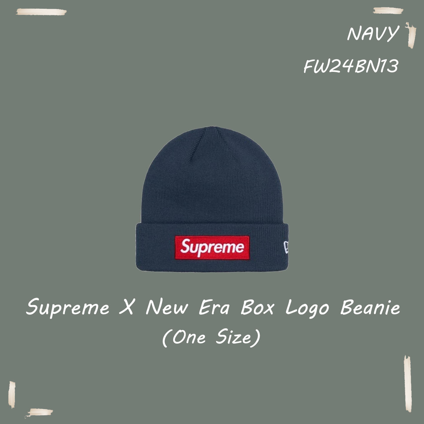 【OWN】Supreme X New Era Box Logo Beanie 冷帽 毛帽 24FW FW24BN13