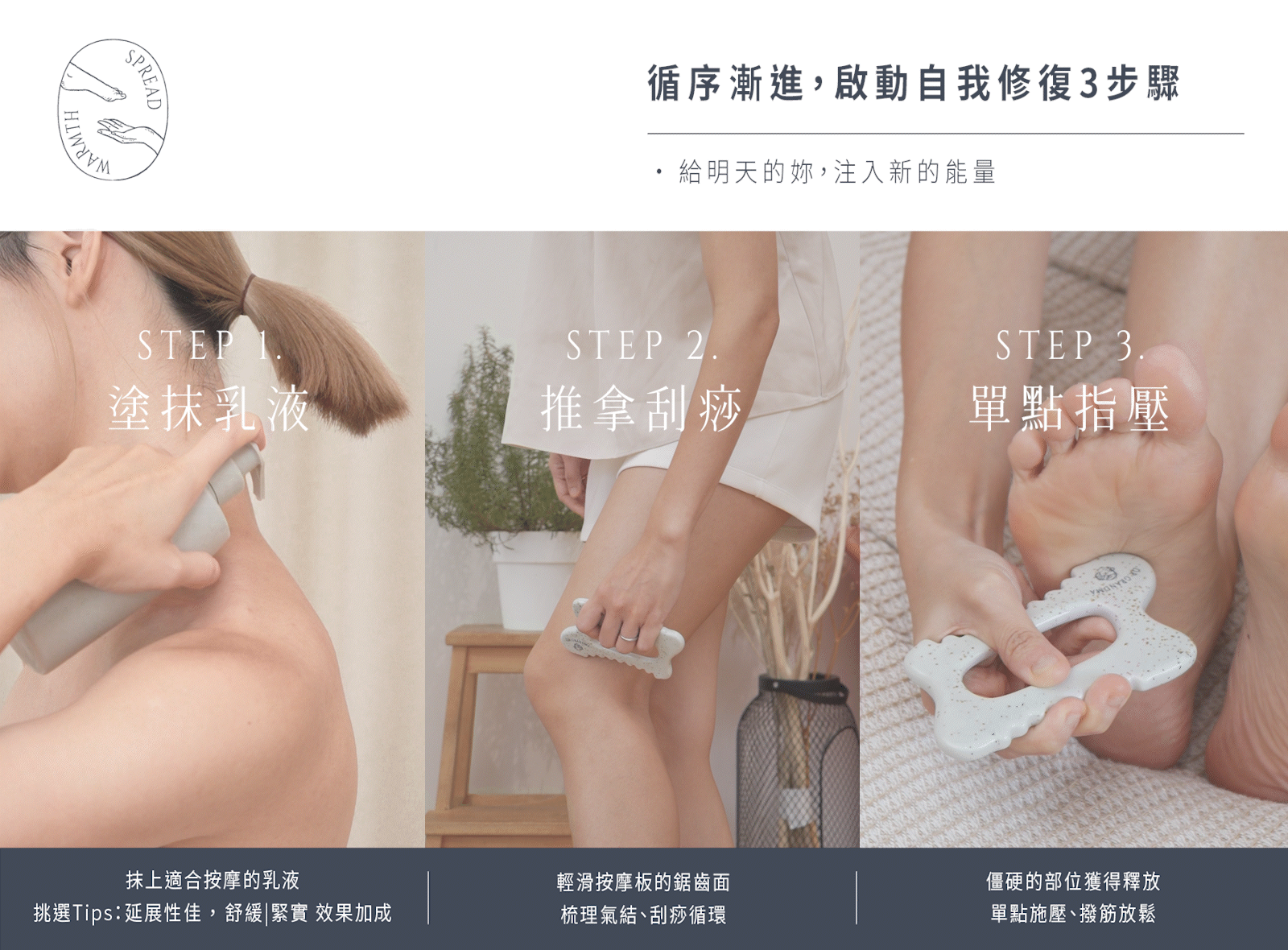 陶瓷刮痧板-循序漸進,啟動自我修復3步驟