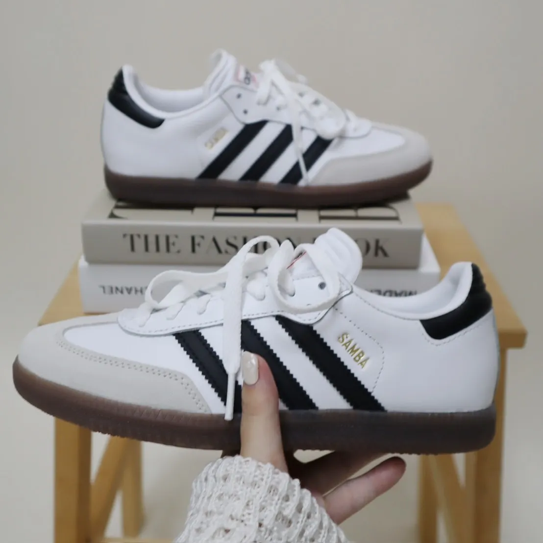 ADIDAS SAMBA 女生大童 黑白 冰美式 [售完即止!!]