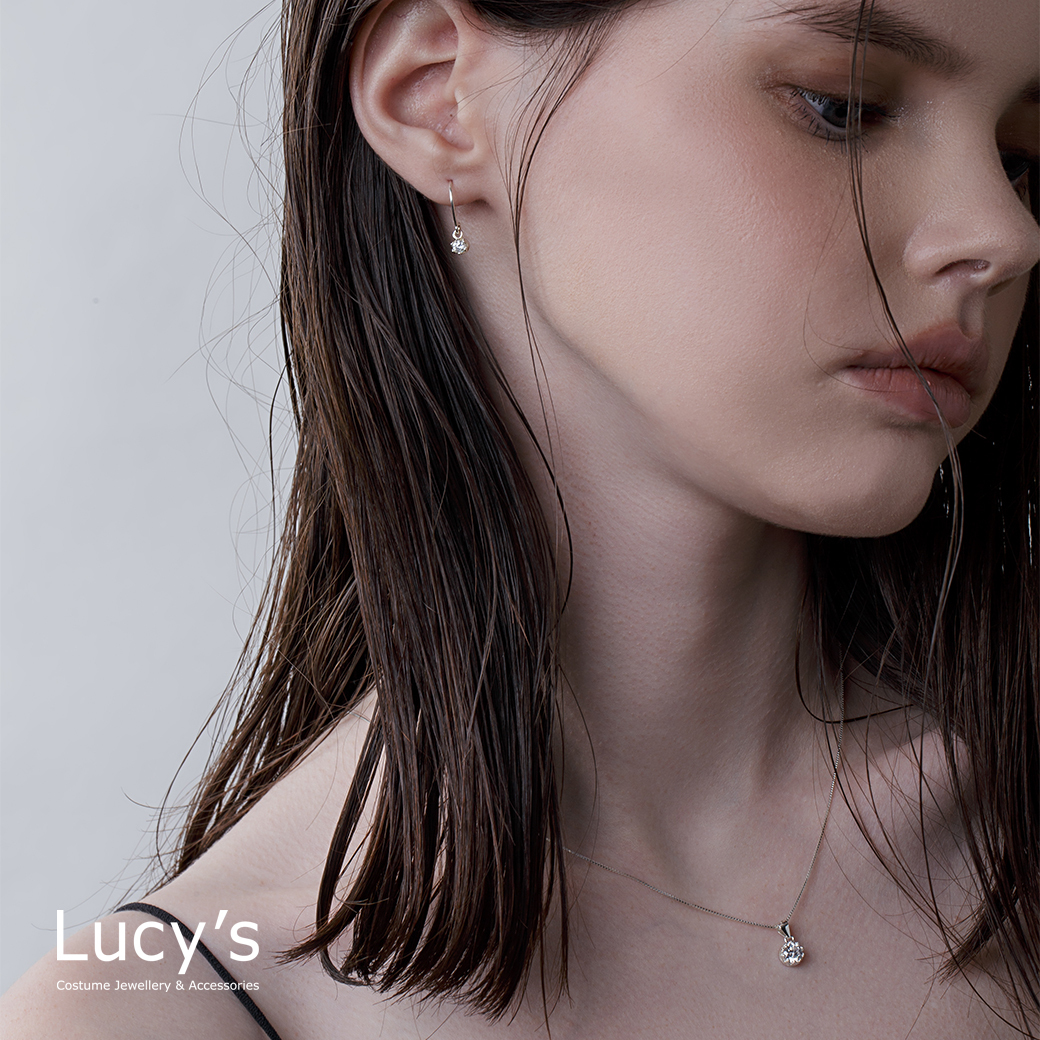 都會輕奢系列｜925純銀 雅典白(圓形) 耳環/項鍊 (112298/120694/117206/120782/116735)