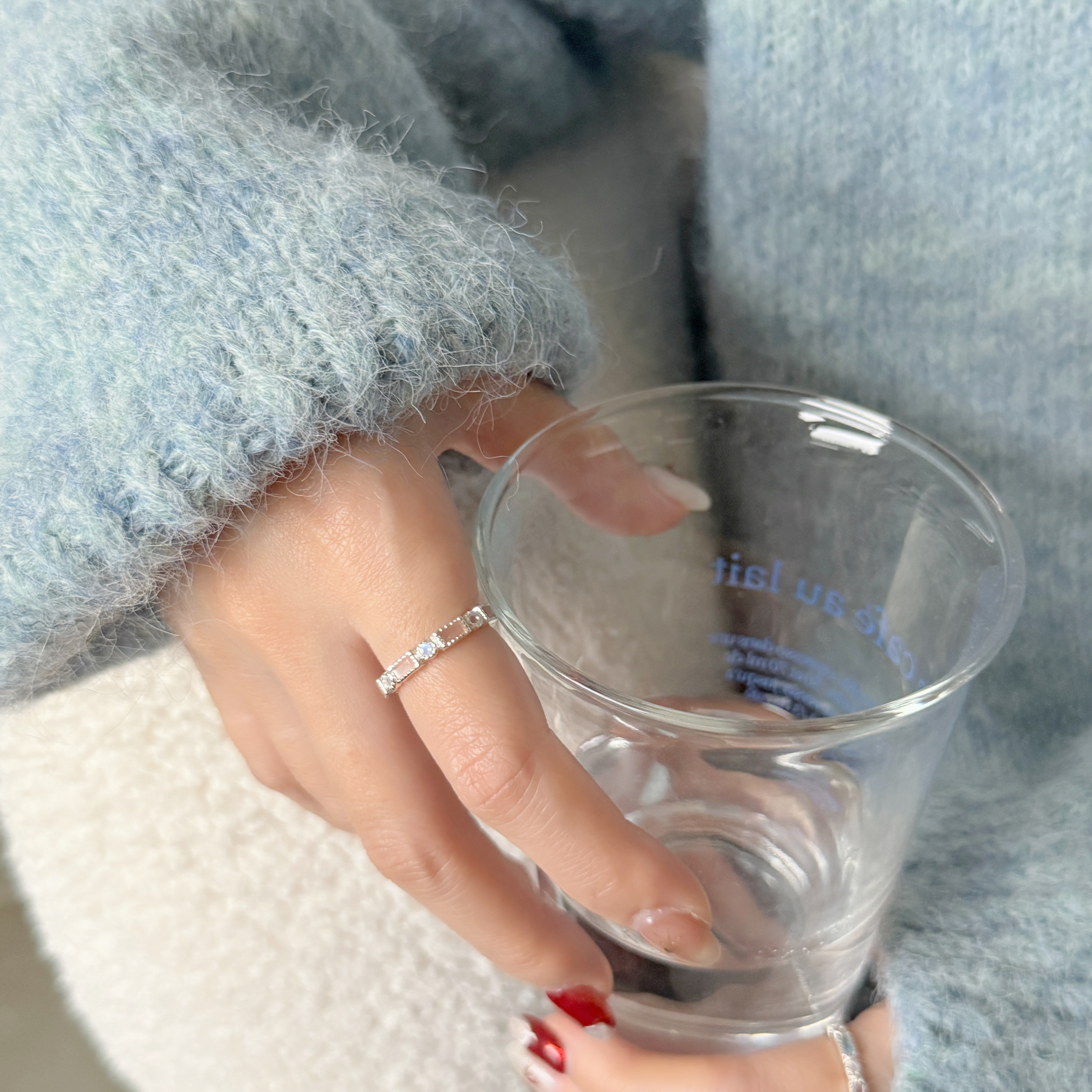 整圈蛋糕長方小圓蜜桃月光戒指