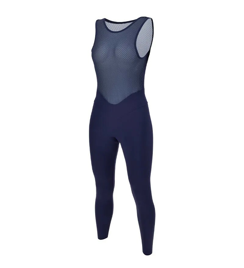 【Santini】珊瑚 女性防曬吊帶長褲 亞洲版- 海軍藍〔C3W墊子〕