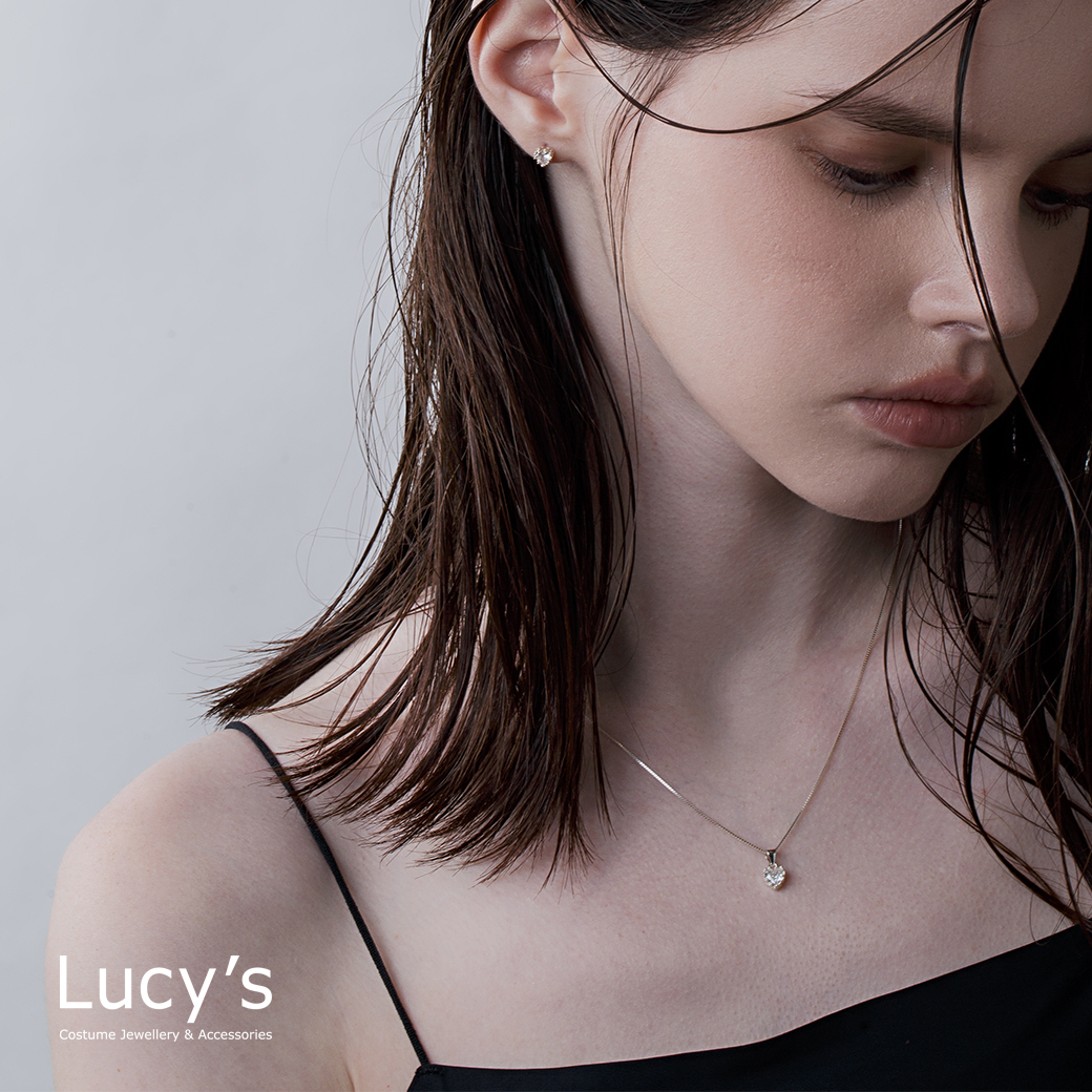 都會輕奢系列｜925純銀 雅典白(愛心) 耳環/項鍊 (114803/117209/112303)