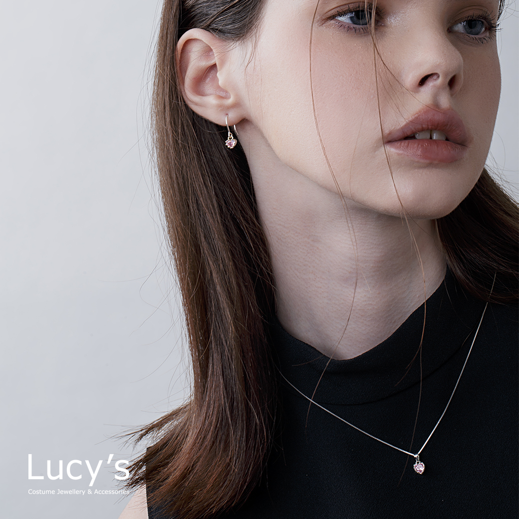 都會輕奢系列｜925純銀 巴黎粉(愛心) 耳環/項鍊 (112297/117210/114806)