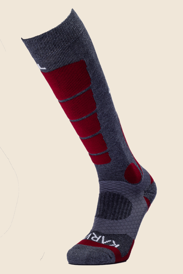 KARNA - 羊毛壓力滑雪襪-紅