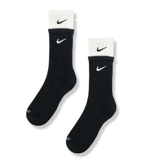 [現貨] Nike Everyday Plus Cushioned 白黑 雙層長襪 DD2795-011