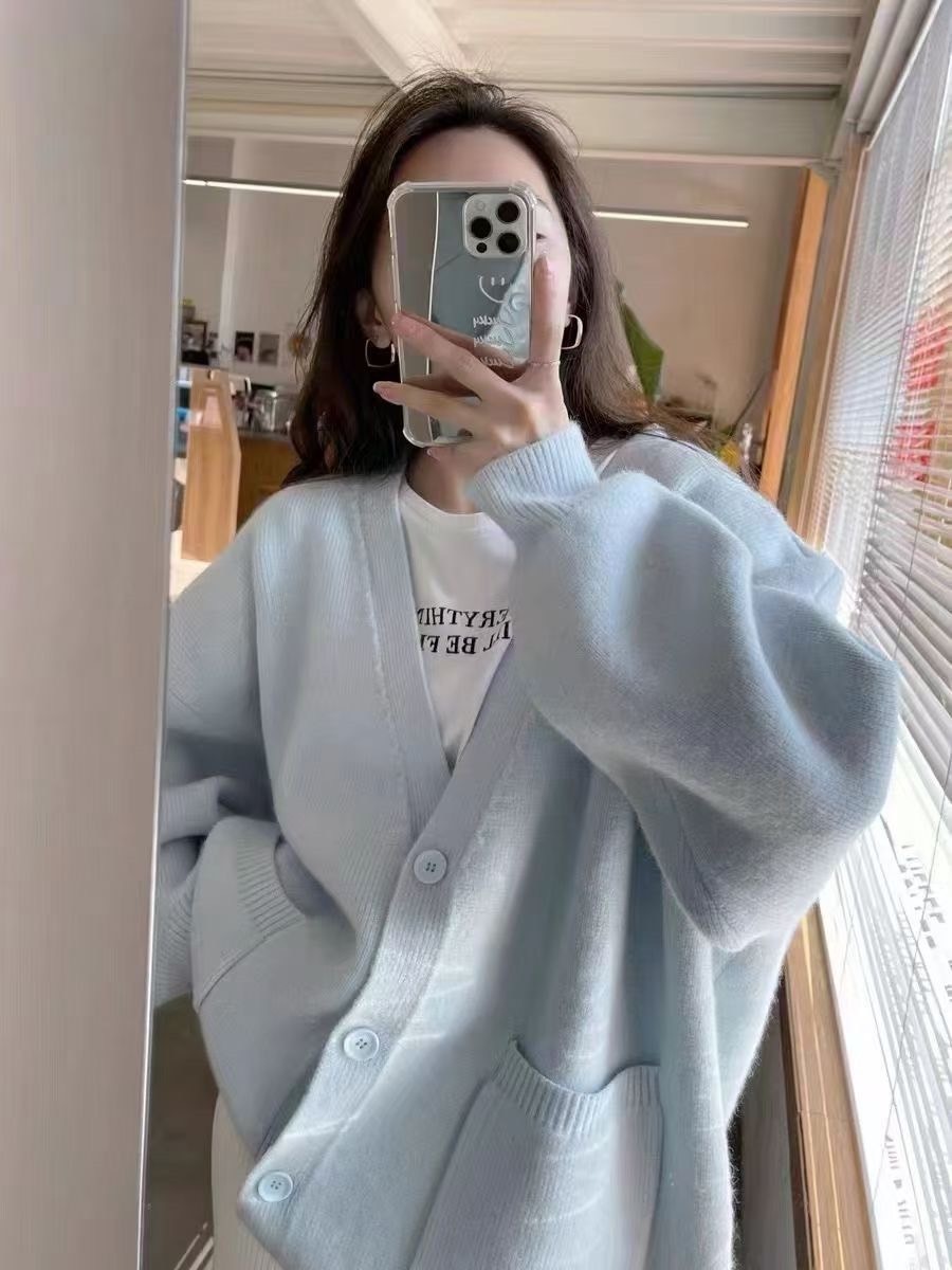 （現貨）#L01 over size 針織大口袋外套