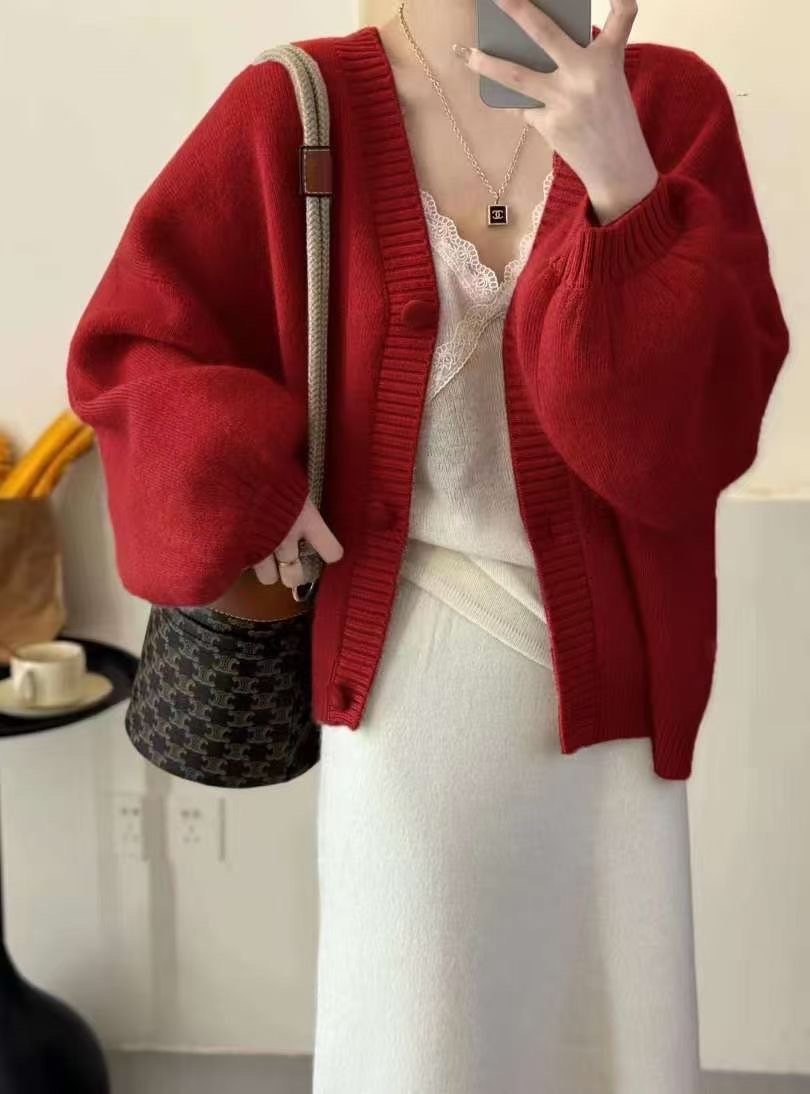 （現貨）#L02 一見鐘情澎袖針織外套