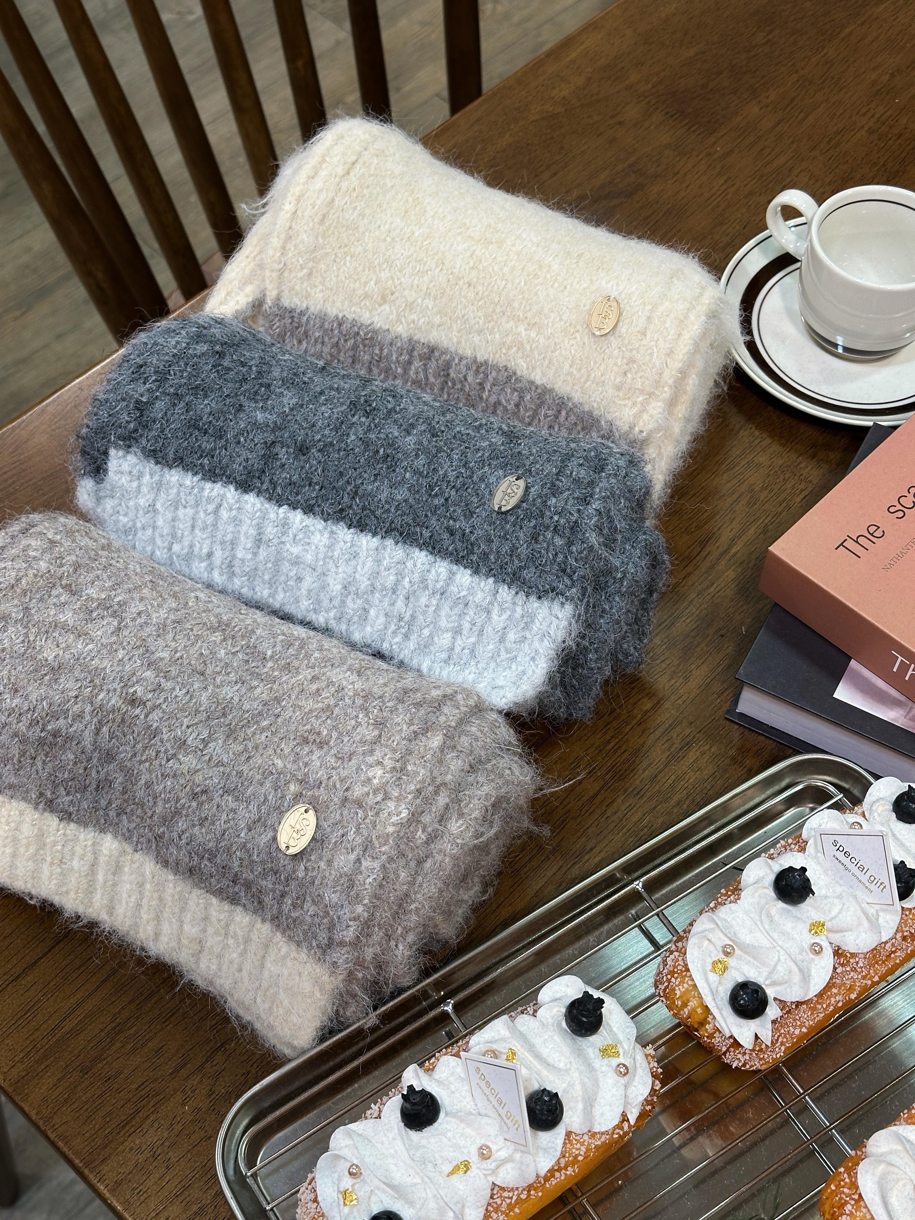 LSIBMADE38 30%WOOL軟綿綿拼色頸巾-3色