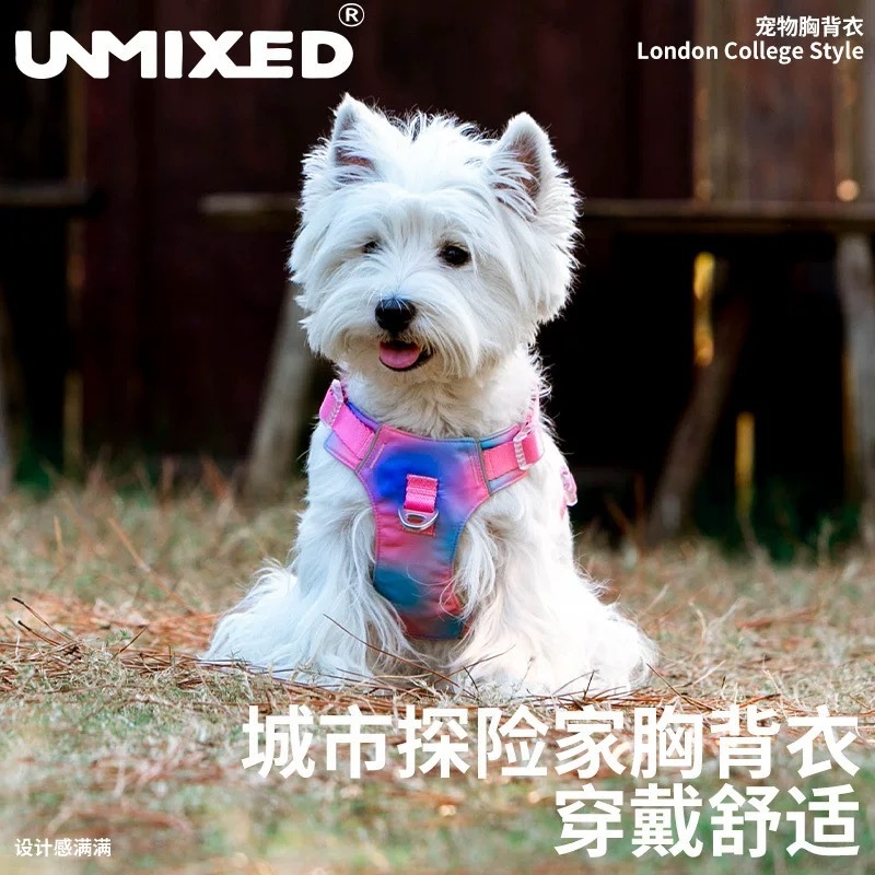 UNMIXED宠物胸背带 城市探险家系列 渐变色胸背
