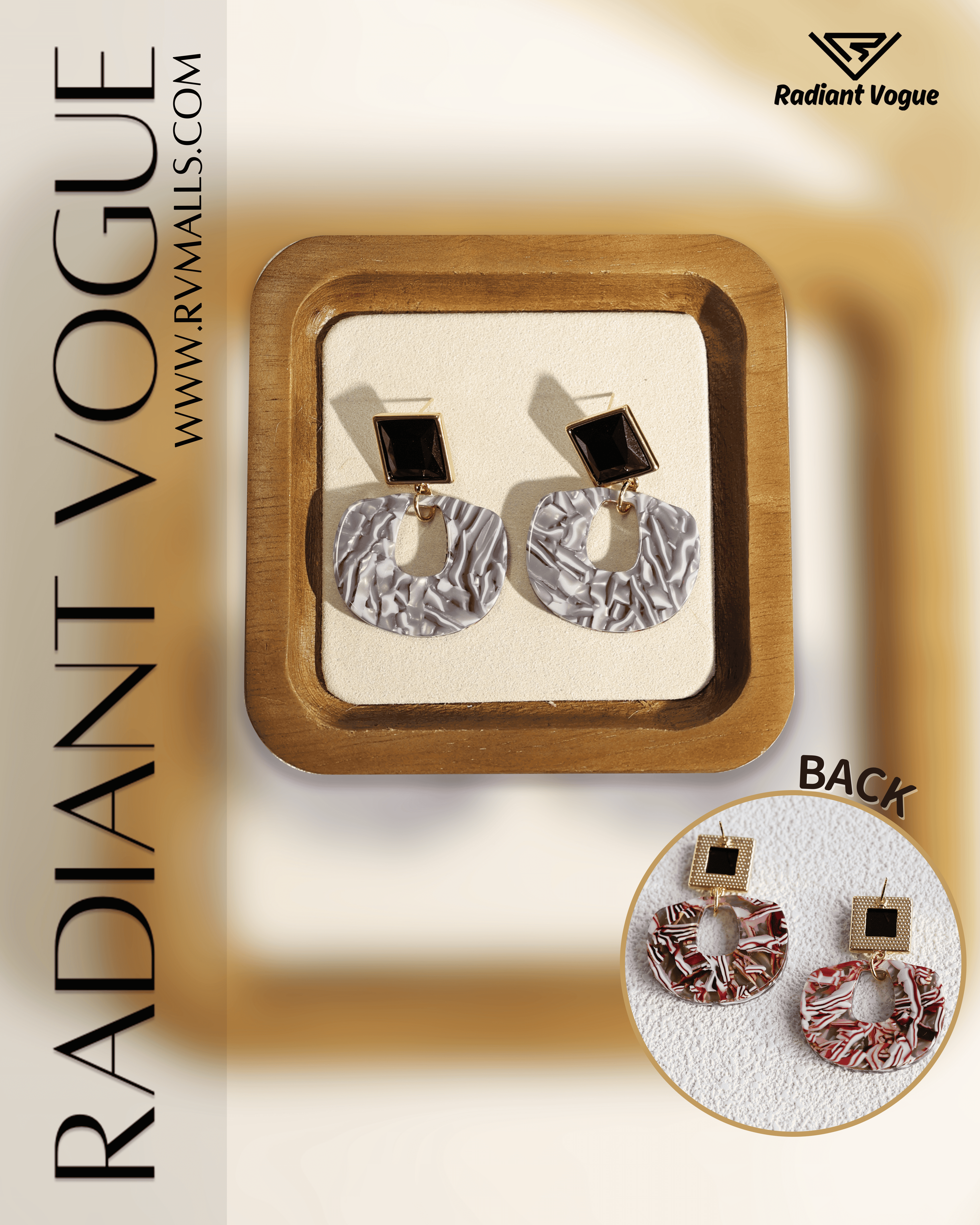 黑銀撞色設計, 適合日常與正式場合的時尚耳飾。