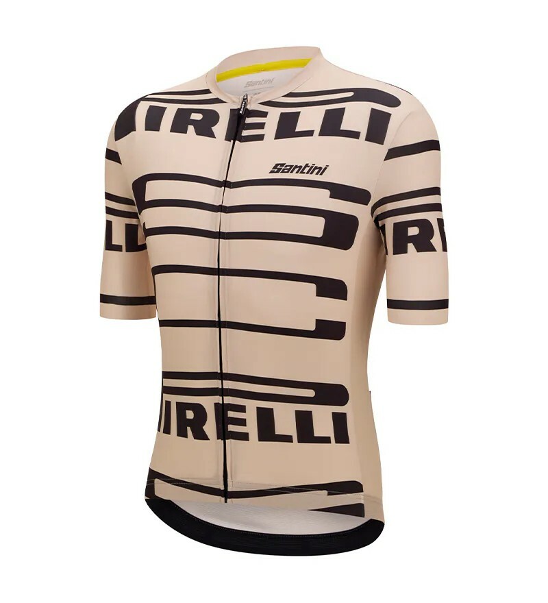 【Santini】PIRELLI 倍耐力運動俱樂部男女共版短袖車衣 -米白