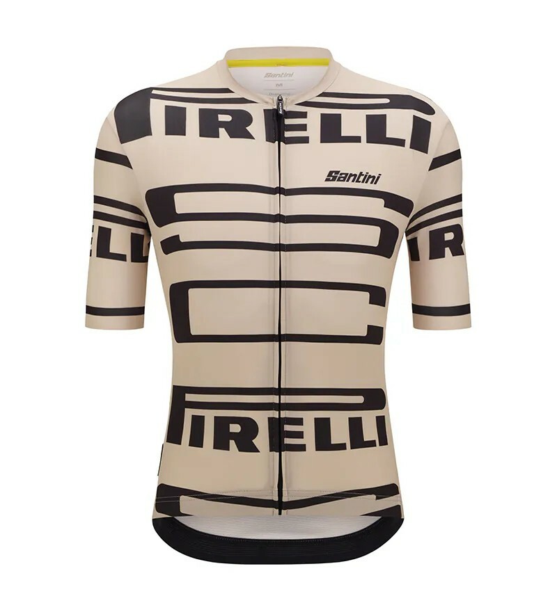【Santini】PIRELLI 倍耐力運動俱樂部男女共版短袖車衣 -米白