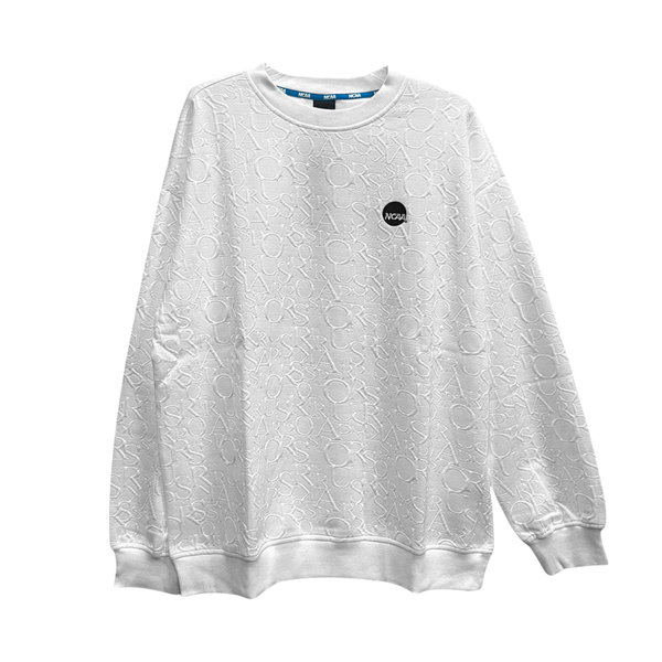 NCAA 大學T 白 立體 緹花LOGO 長袖 休閒 男 7255100300