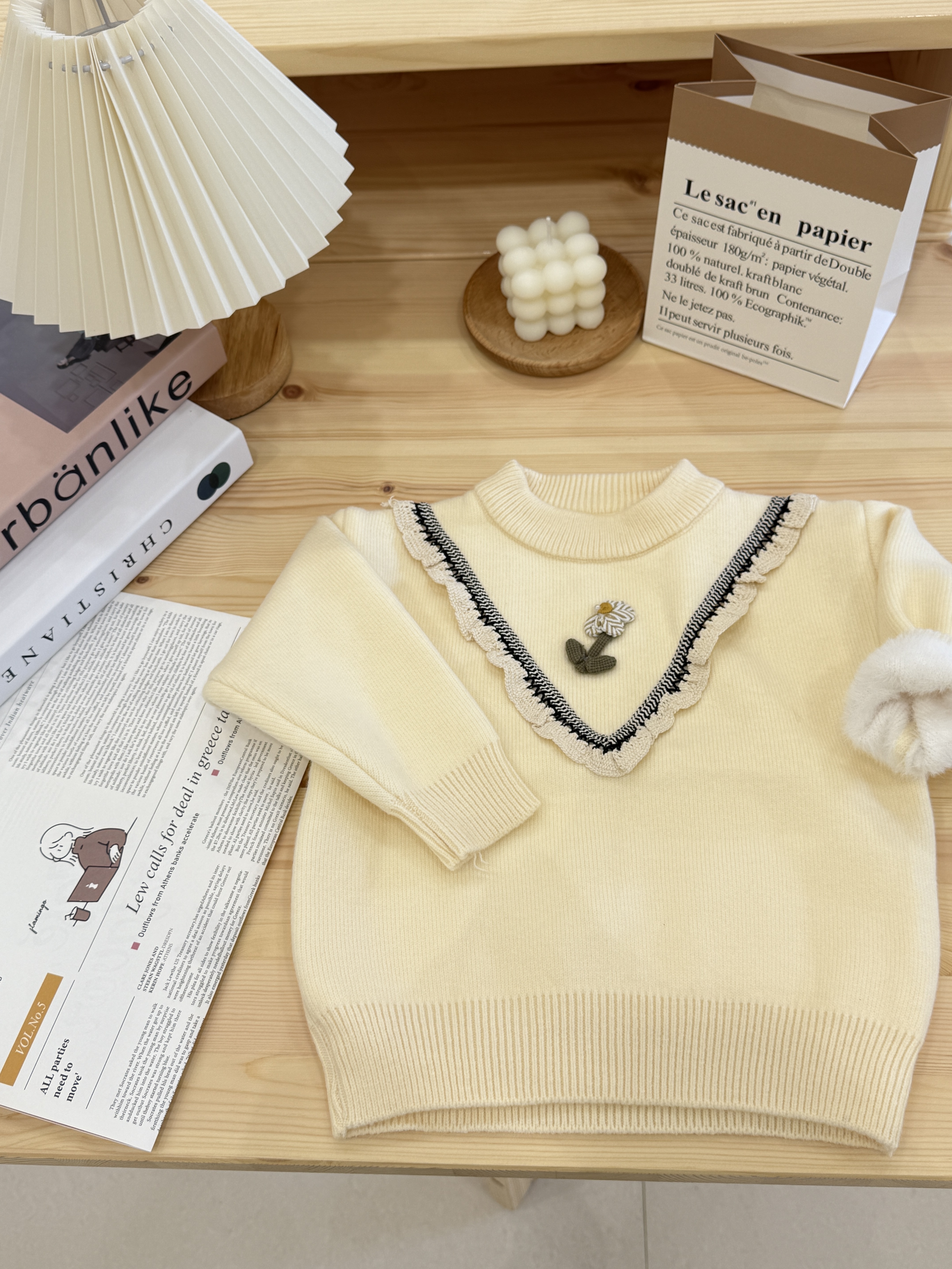 韓版加絨針織衫