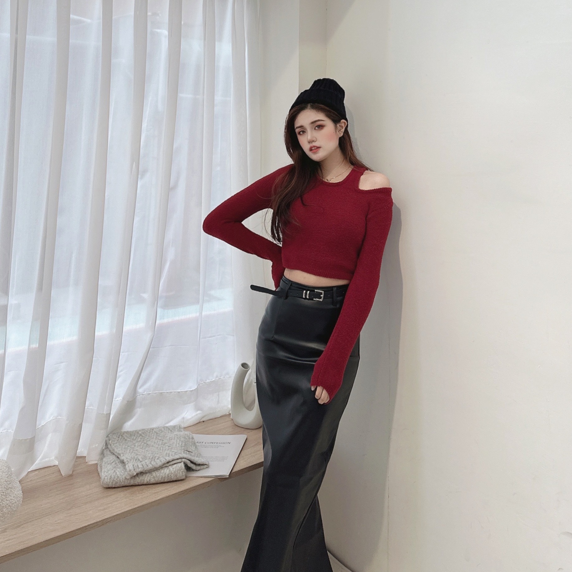 韓國軟綿綿單露肩上衣/四色