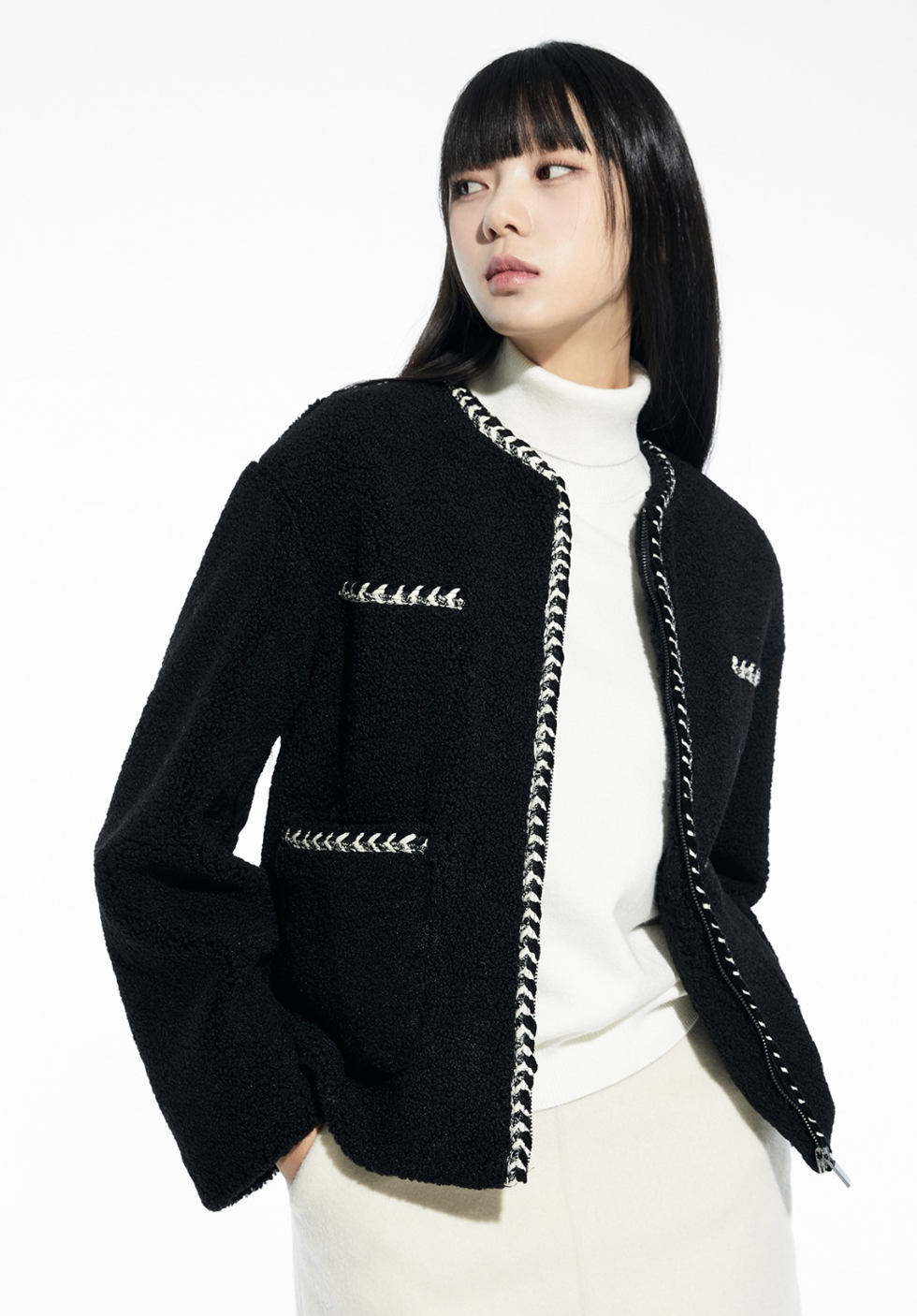 韓國連線 MIXXO小香風拉鍊外套（K1 F289）