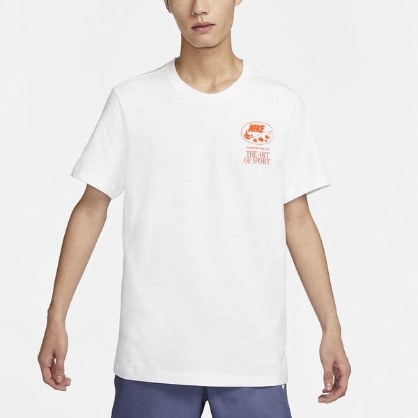 NIKE 短T NSW 白色 橘色畫家 印花 短袖 男 FB9799-100