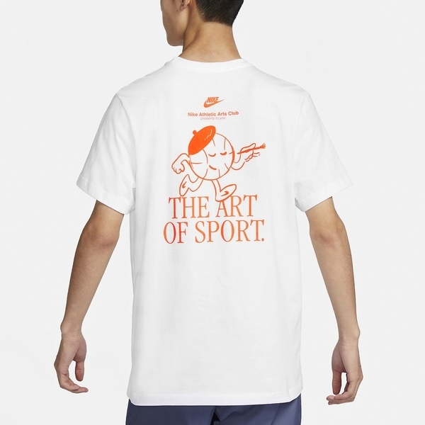 NIKE 短T NSW 白色 橘色畫家 印花 短袖 男 FB9799-100