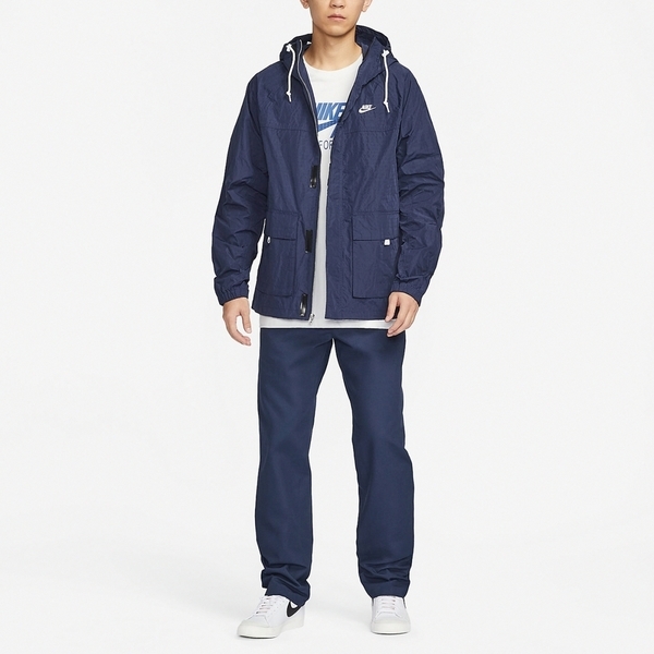 NIKE 外套 CLUB 深藍 口袋 工裝 風衣外套 男 FN3109-410