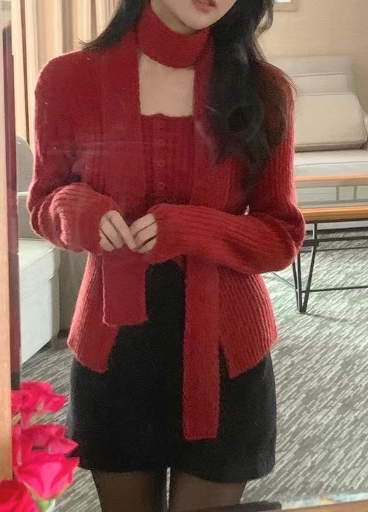 Sweet dating slim fit knit&scarf