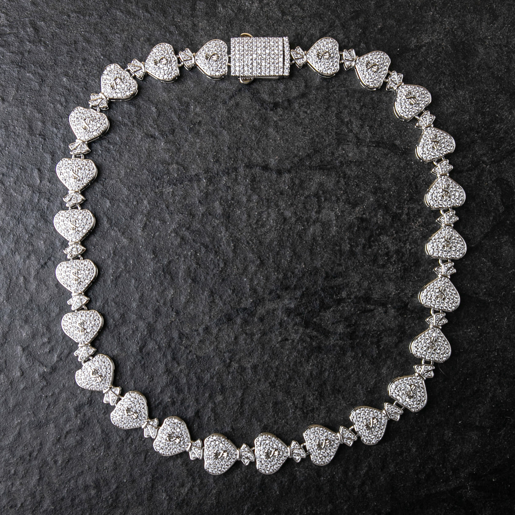 15mm滿鑲錢袋造型項鍊