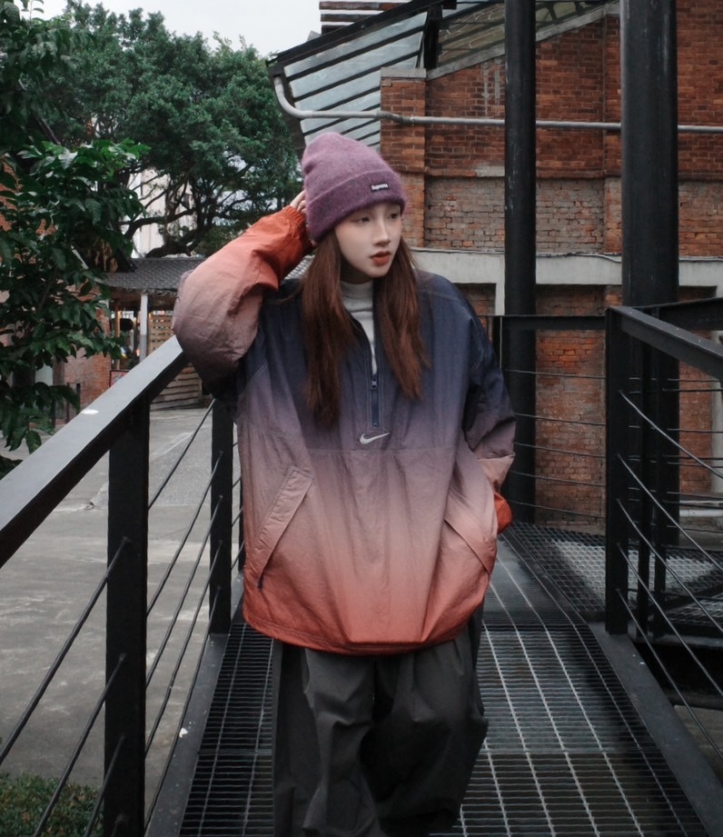 <快速出貨> SUPREME/NIKE DENIM PUFFER VEST 內縫菱格紋拉鍊風衣 黑紫