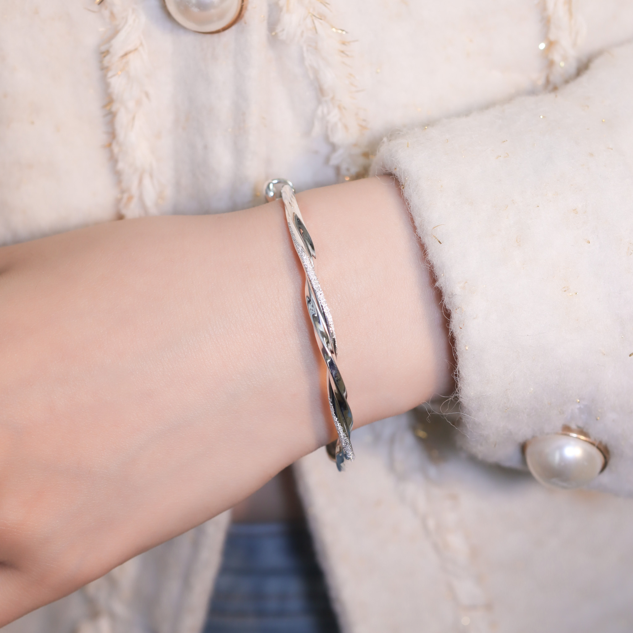 | 999足銀丨一齊轉向彼此手鐲 | BR1229 |