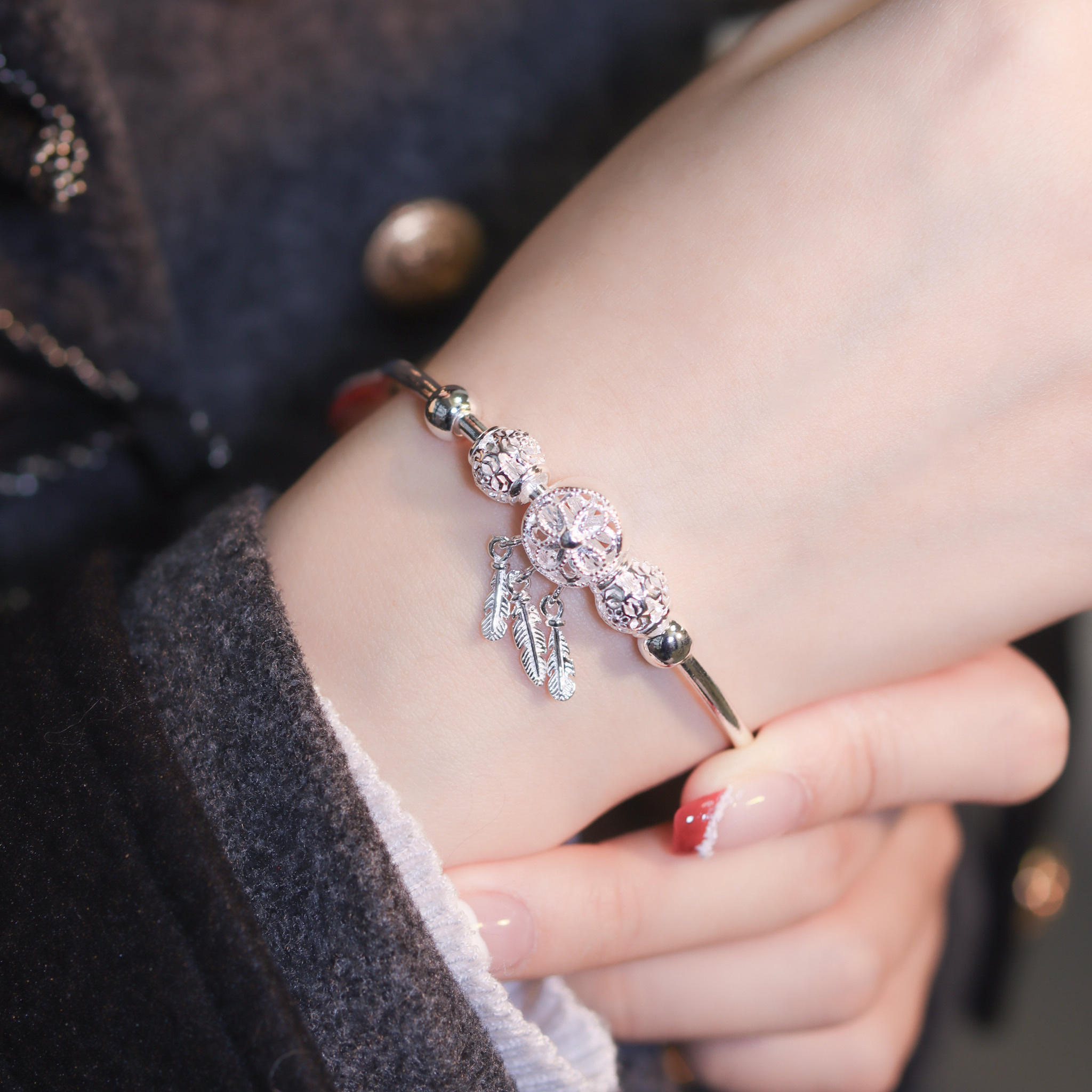 | 999足銀丨小夢盪漾手鐲 | BR1225 |