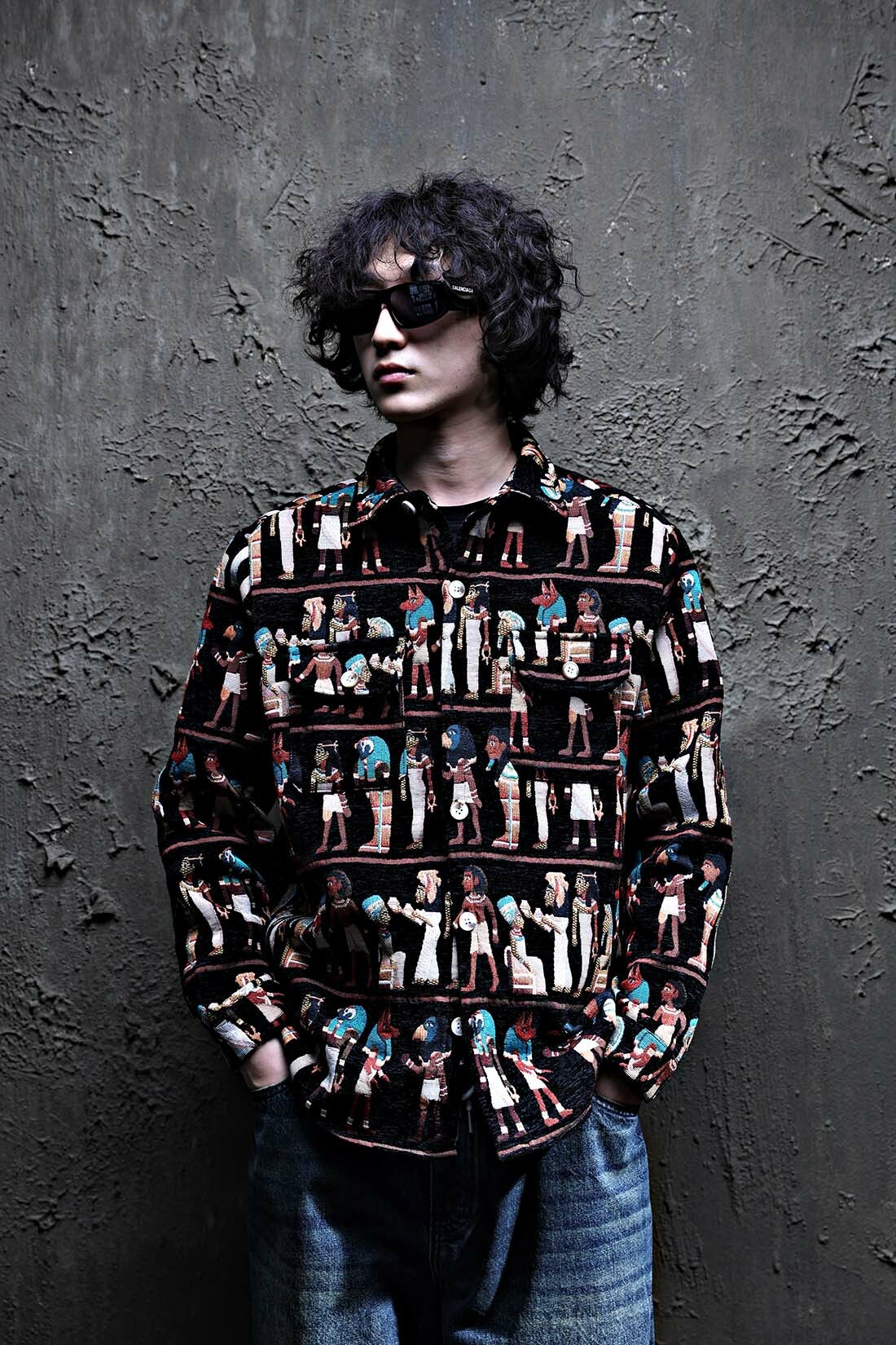 埃及壁畫提花襯衫