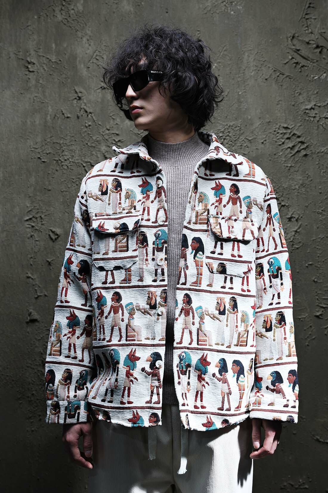 埃及壁畫提花襯衫