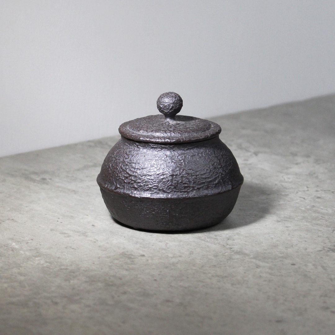 墨紋侘寂日式茶葉罐