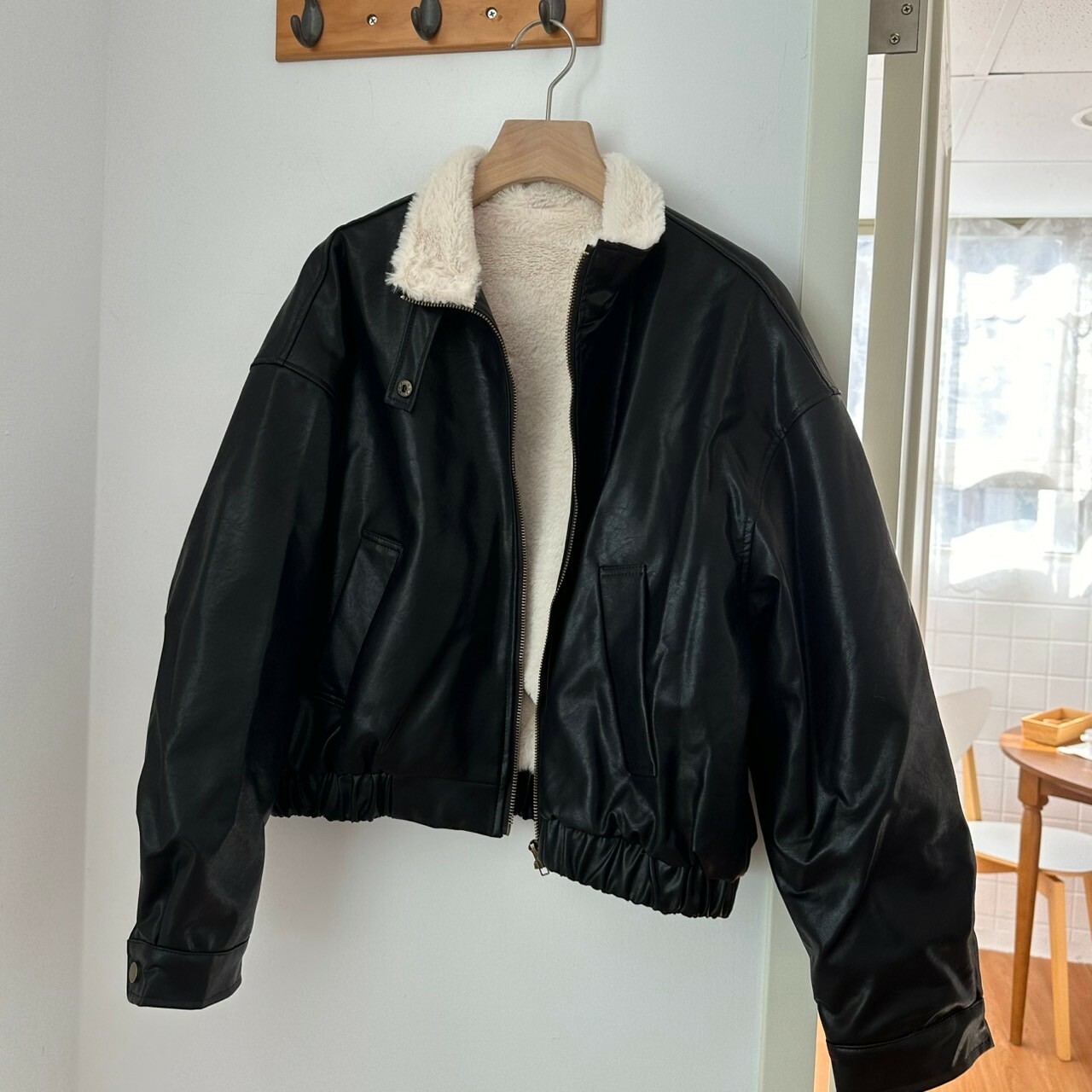 暖絨絨立領毛毛皮外套