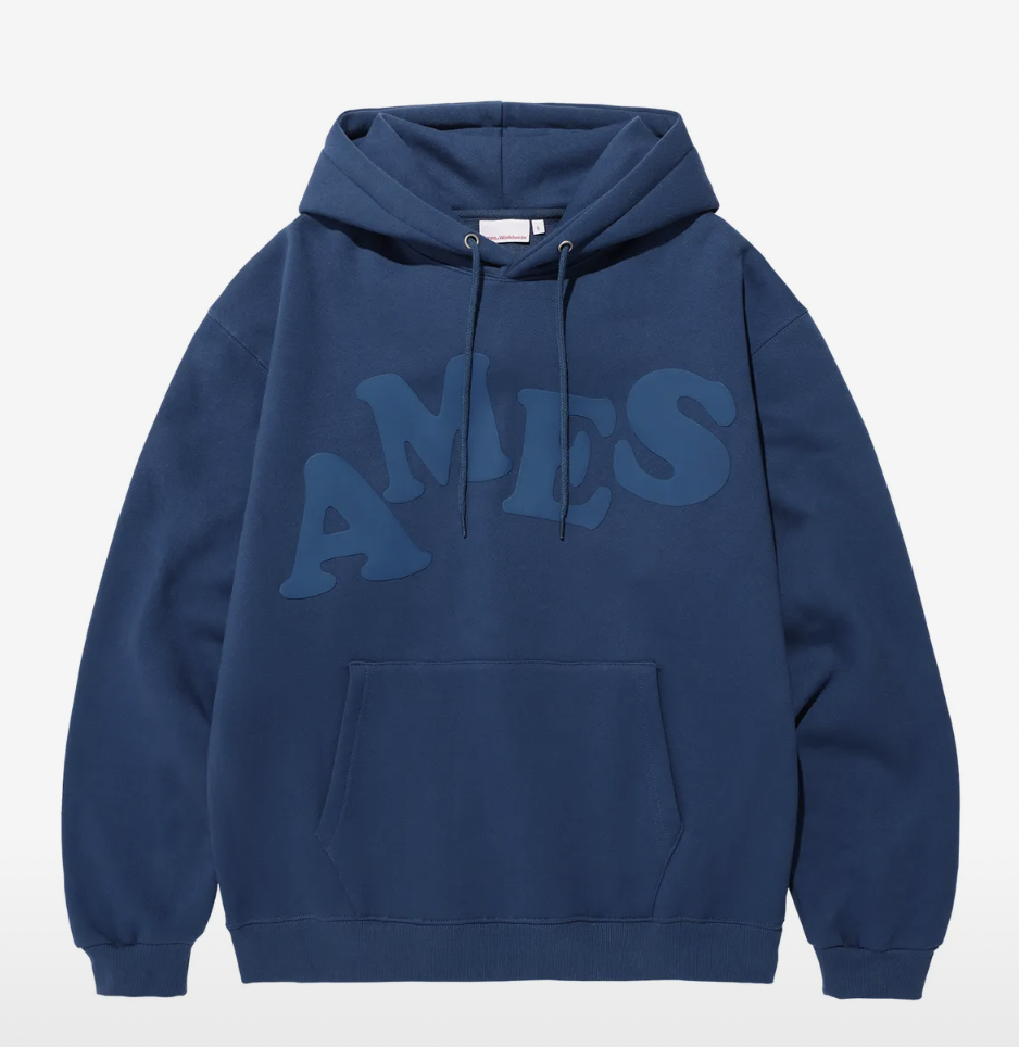AMES BIG TYPO HOODIE NAVY