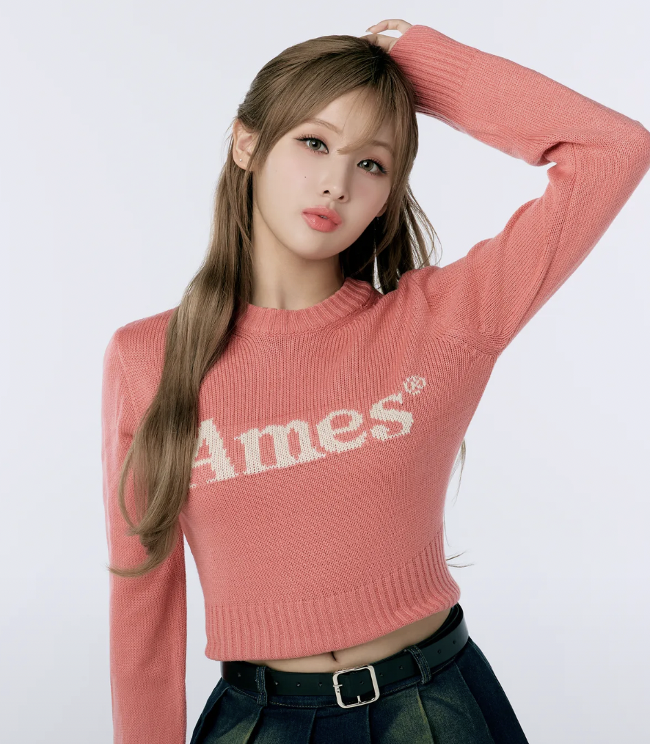AMES BASIC PULLOVER KNIT PINK
