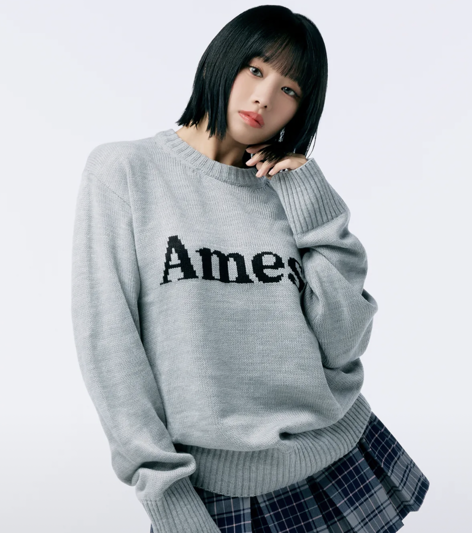 AMES BASIC PULLOVER KNIT GREY