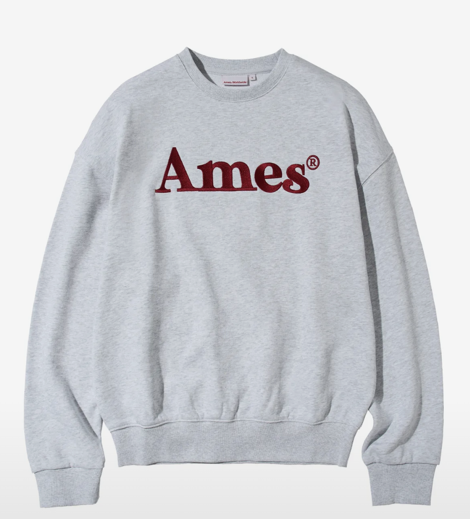 AMES BASIC LOGO SWEATSHIRT LIGHT GREY