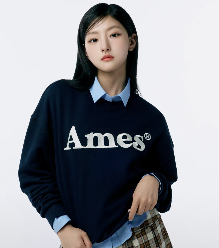 AMES BASIC LOGO SWEATSHIRT NAVY