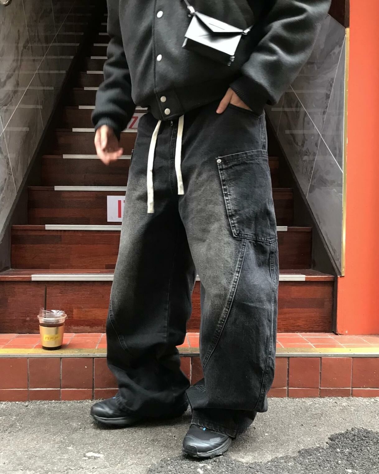 洗水工裝鬆身牛仔褲 TAC-0090J