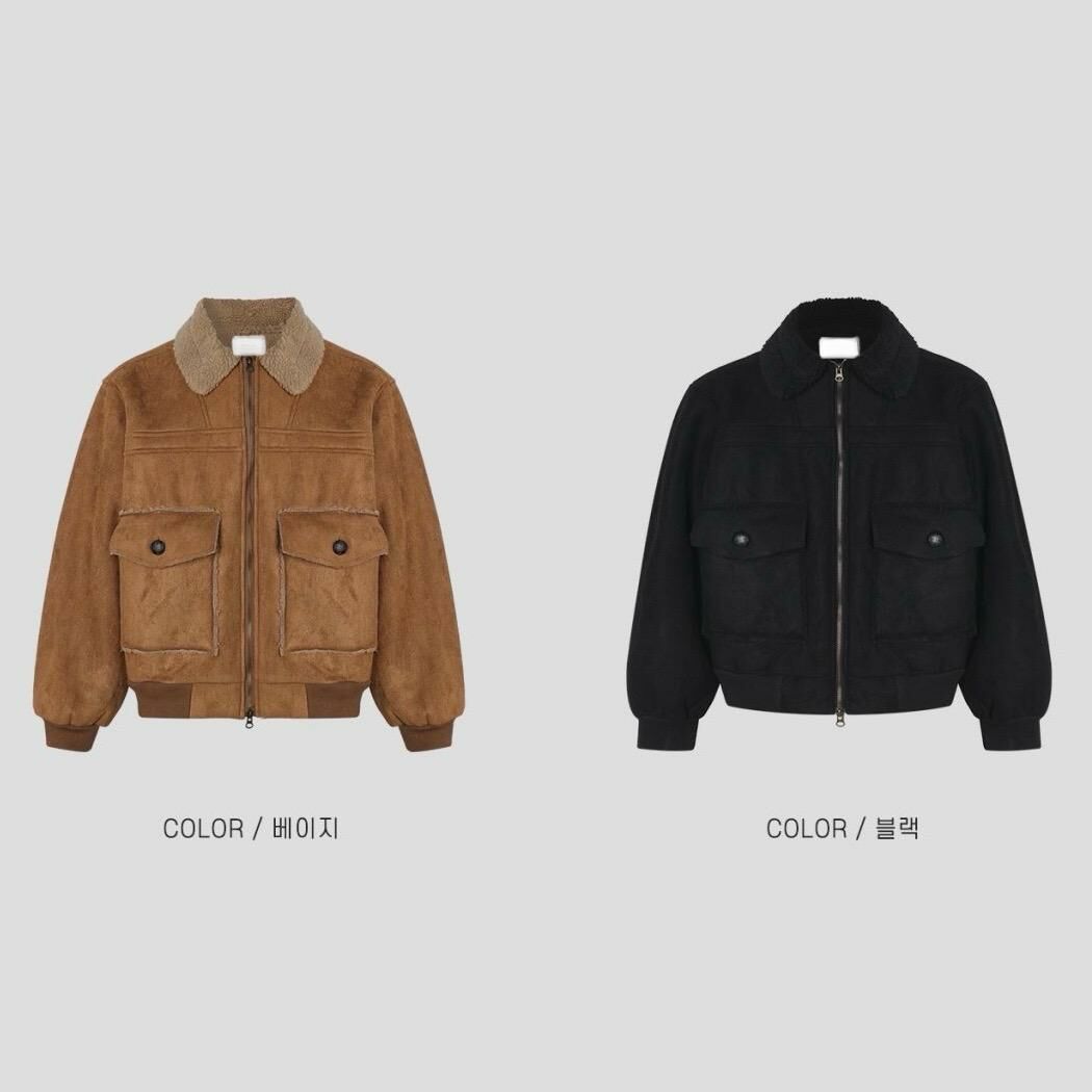 毛毛領拉鍊猄面褸 TAC-0093JK