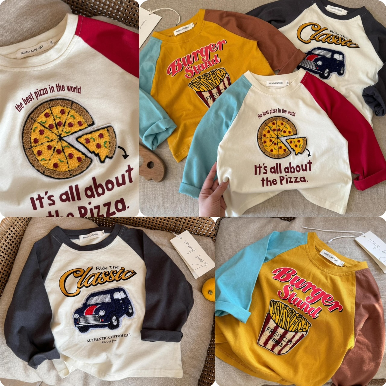 兒童立體圖案牛角袖薄款上衣 -2500008